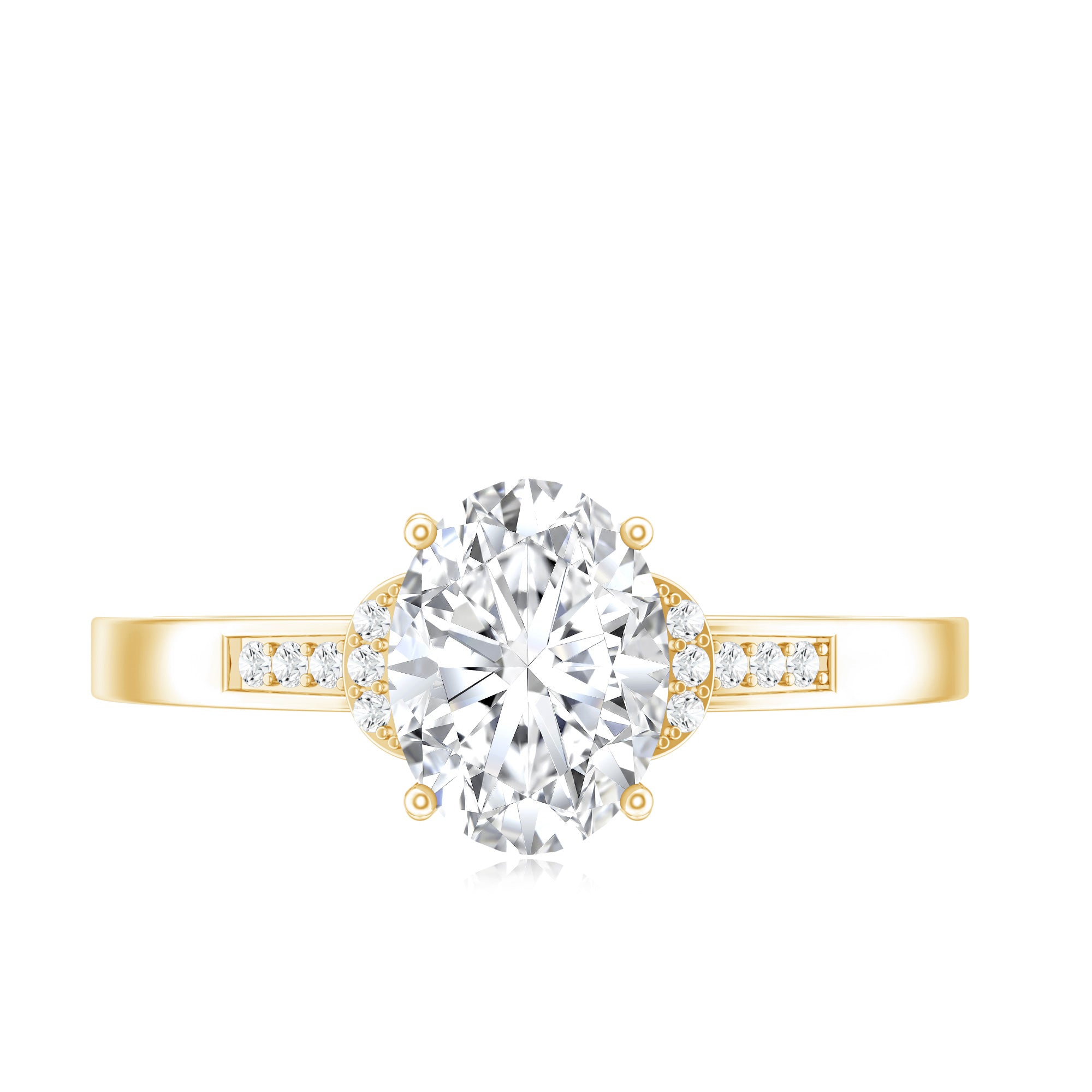 Certified 6X8 MM Oval Lab Grown Diamond Solitaire Engagement Ring Lab - ( EF-VS ) - Rosec Jewels