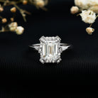 Certified 1 Carat Lab Grown Diamond Emerald Cut Engagement Ring Lab - ( EF-VS ) - Rosec Jewels