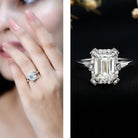 Certified 1 Carat Lab Grown Diamond Emerald Cut Engagement Ring Lab - ( EF-VS ) - Rosec Jewels