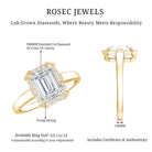 Certified 1 Carat Lab Grown Diamond Emerald Cut Engagement Ring Lab - ( EF-VS ) - Rosec Jewels