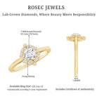 Certified 5 MM Lab Grown Diamond Unique Engagement Ring Lab - ( EF-VS ) - Rosec Jewels