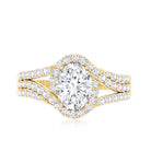 Certified 6X8 MM Oval Lab Grown Diamond Split Shank Engagement Ring Lab - ( EF-VS ) - Rosec Jewels