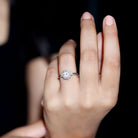 Rosec Jewels-Certified 1 Carat Lab Grown Diamond Halo Engagement Ring