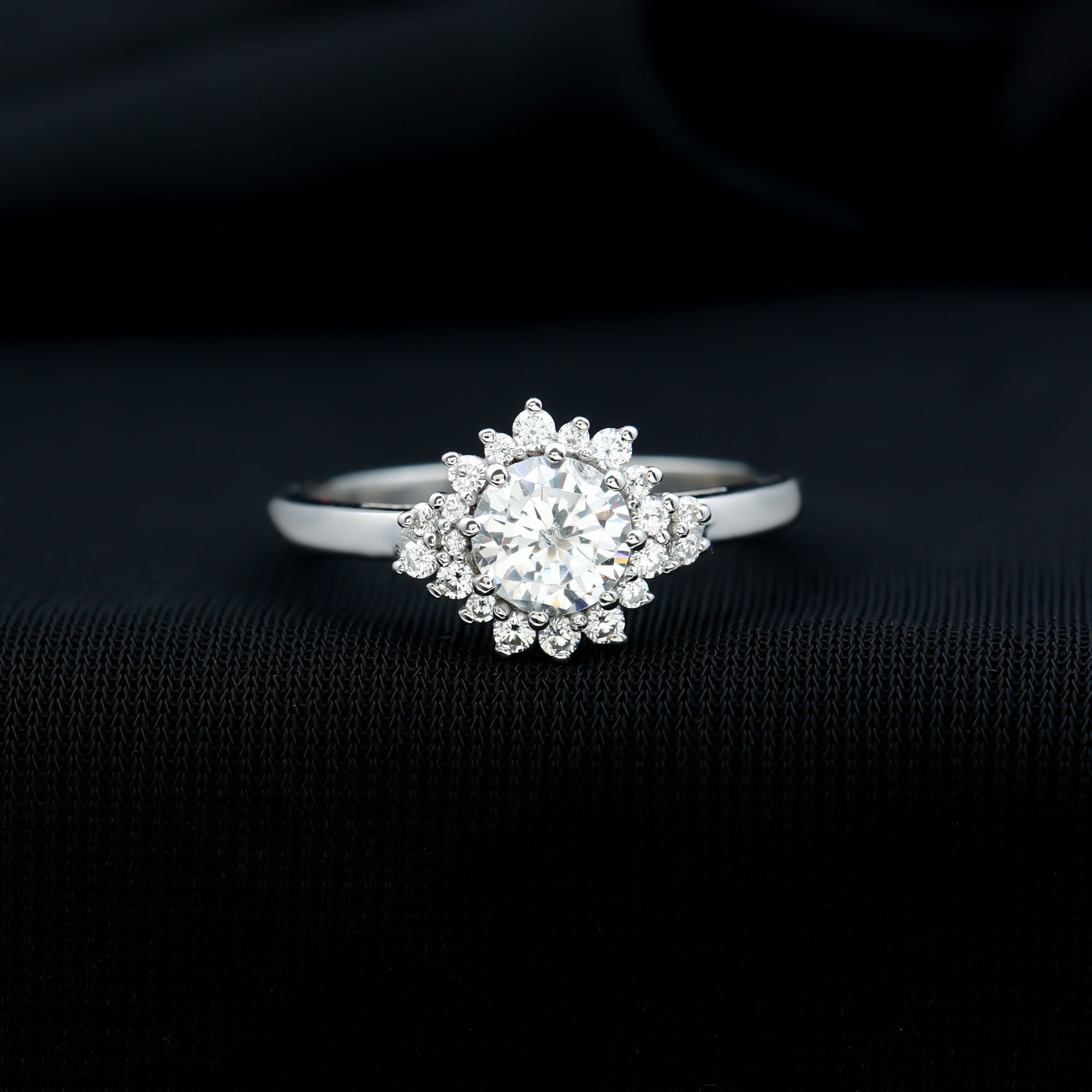 Rosec Jewels-Certified 1 Carat Lab Grown Diamond Halo Engagement Ring