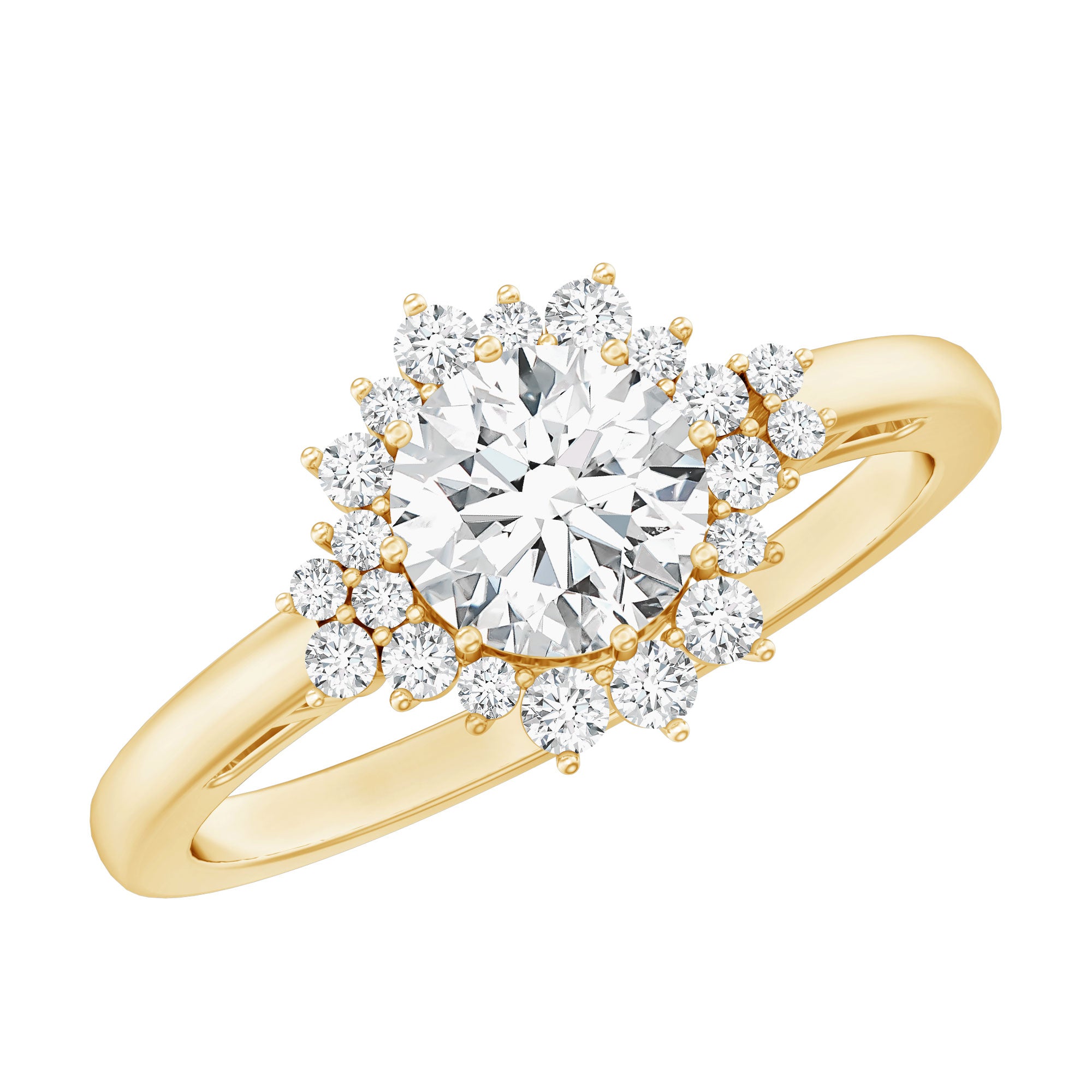 Rosec Jewels-Certified 1 Carat Lab Grown Diamond Halo Engagement Ring