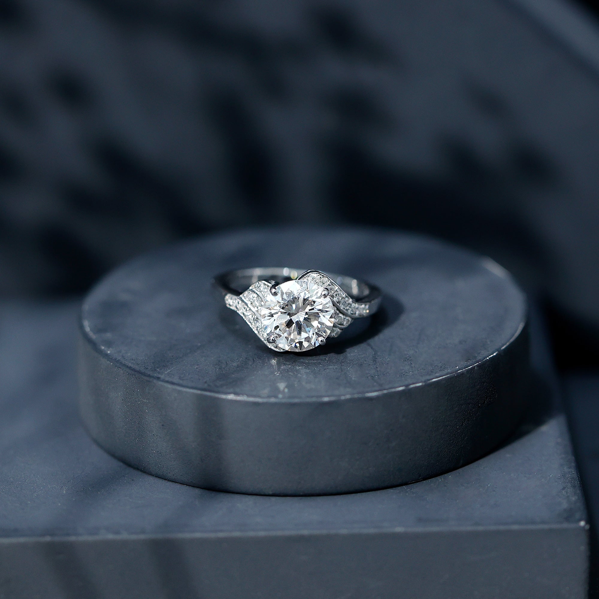 Rosec Jewels-Certified 8 MM Lab Grown Diamond Unique Engagement Ring