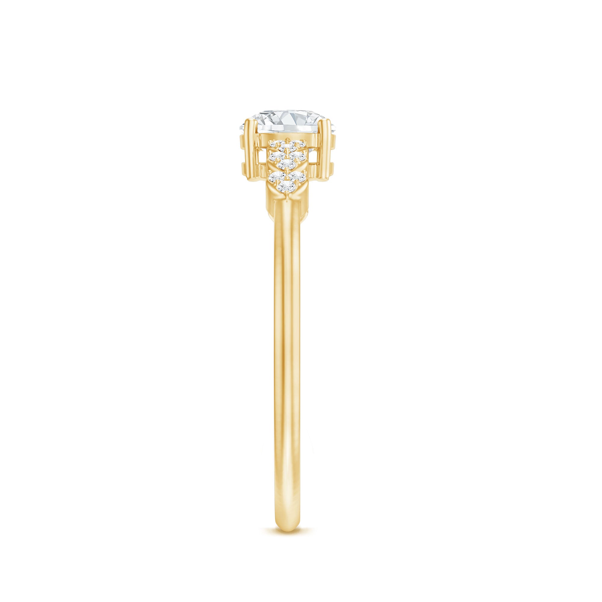 Certified 5 MM Lab Grown Diamond Designer Engagement Ring Lab - ( EF-VS ) - Rosec Jewels
