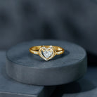 Certified Lab 5MM Heart Diamond Halo Engagement Ring Lab - ( EF-VS ) - Rosec Jewels