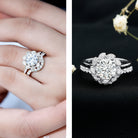Lab Grown Diamond Vintage Inspired Engagement Ring with Wedding Band Lab - ( EF-VS ) - Rosec Jewels