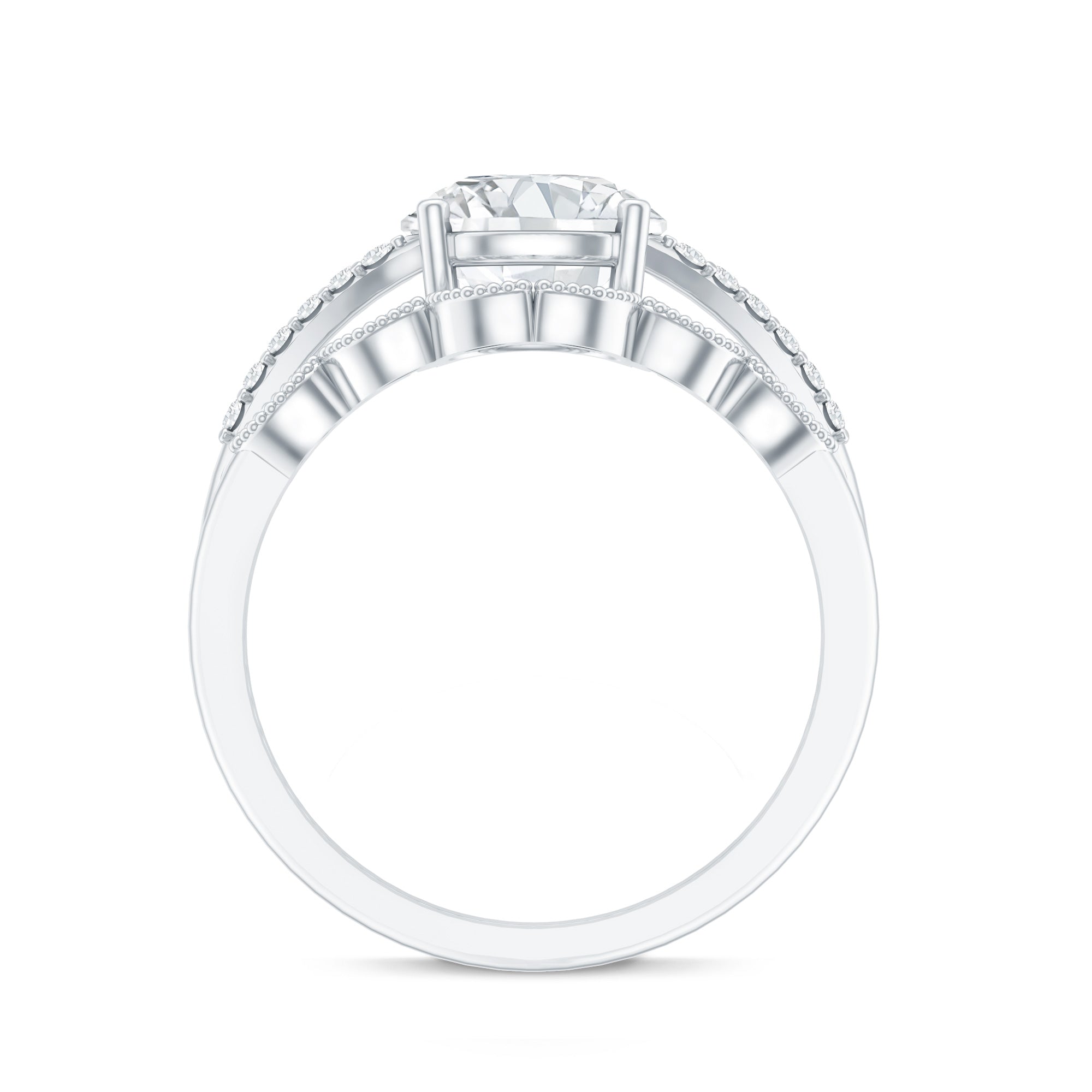 Rosec Jewels-Certified Lab Grown Diamond Engagement Ring With Ring Guard