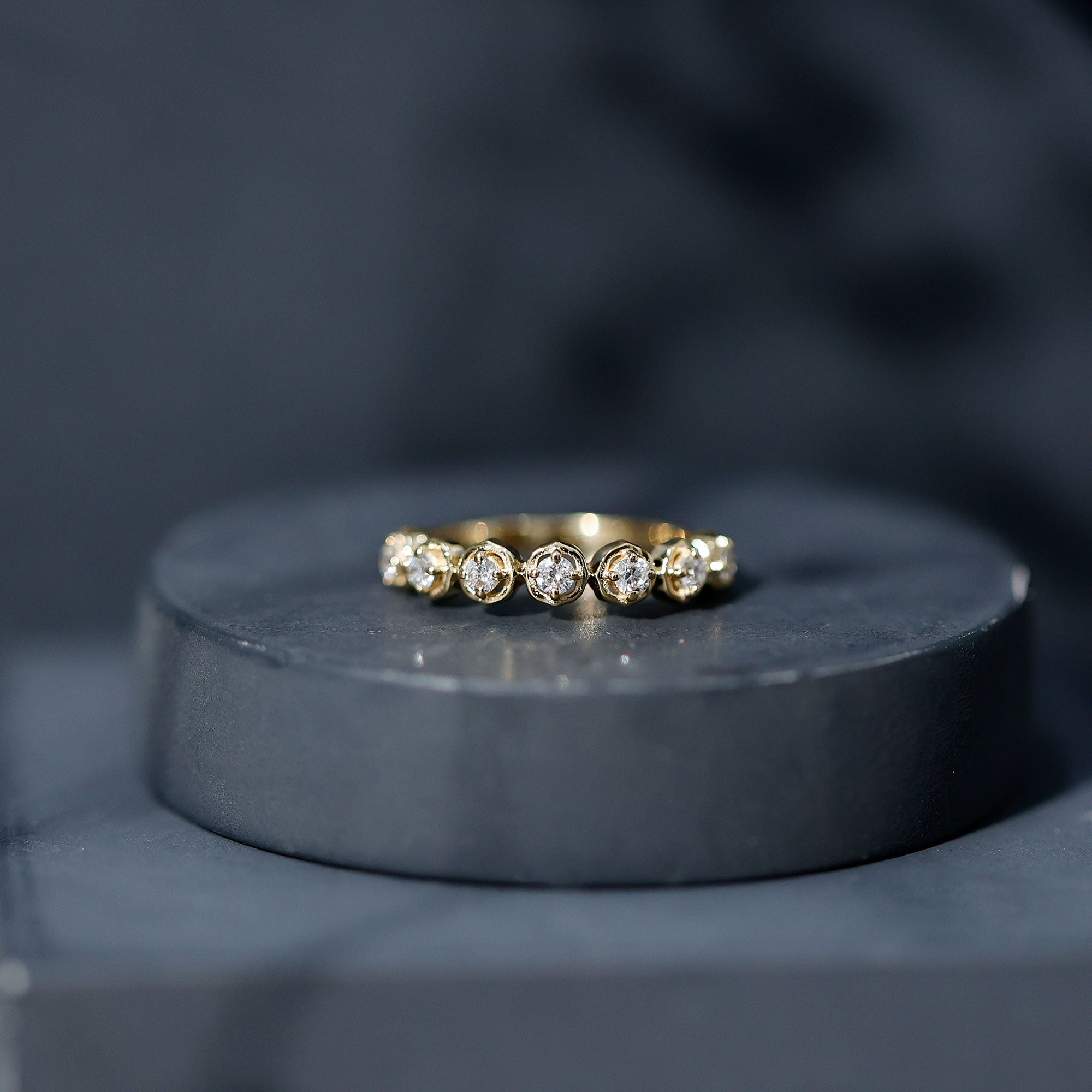 Certified Lab Grown Diamond Half Eternity Anniversary Ring Lab - ( EF-VS ) - Rosec Jewels