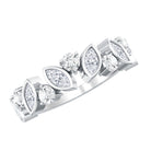 Certified Lab Grown Diamond Half Eternity Anniversary Ring For Women Lab - ( EF-VS ) - Rosec Jewels