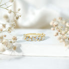 Certified Lab Grown Diamond Half Eternity Anniversary Ring For Women Lab - ( EF-VS ) - Rosec Jewels