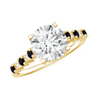 Lab Grown Diamond Designer Engagement Ring with Black Diamond Lab - ( EF-VS ) - Rosec Jewels