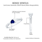 Natural Heart Shape Blue Sapphire Diamond 2 Stone Promise Ring AAA - Rosec Jewels