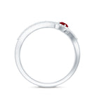 Rosec Jewels-Natural Ruby Heart Promise Ring with Diamond Split Shank