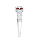 Lab Grown Diamond 5 MM Princess Cut Engagement Ring With Ruby Lab - ( EF-VS ) - Rosec Jewels