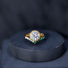 Certified Lab Grown Diamond 2 Carat Engagement Ring With Emerald Enhancer Lab - ( EF-VS ) - Rosec Jewels