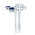Certified Lab 2 Carat Diamond Engagement Ring With Blue Sapphire Enhancer Lab - ( EF-VS ) - Rosec Jewels