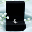 Certified 5 MM Round Lab Grown Diamond Tail Cuff Ring Lab - ( EF-VS ) - Rosec Jewels