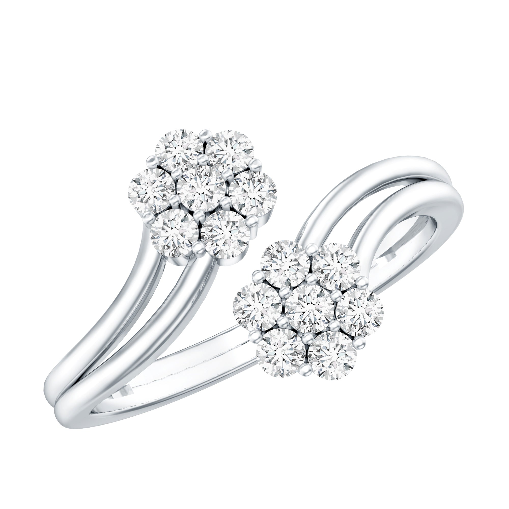 Rosec Jewels-Certified Lab Grown Diamond Flower Wrap Engagement Ring