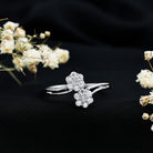 Rosec Jewels-Certified Lab Grown Diamond Flower Wrap Engagement Ring