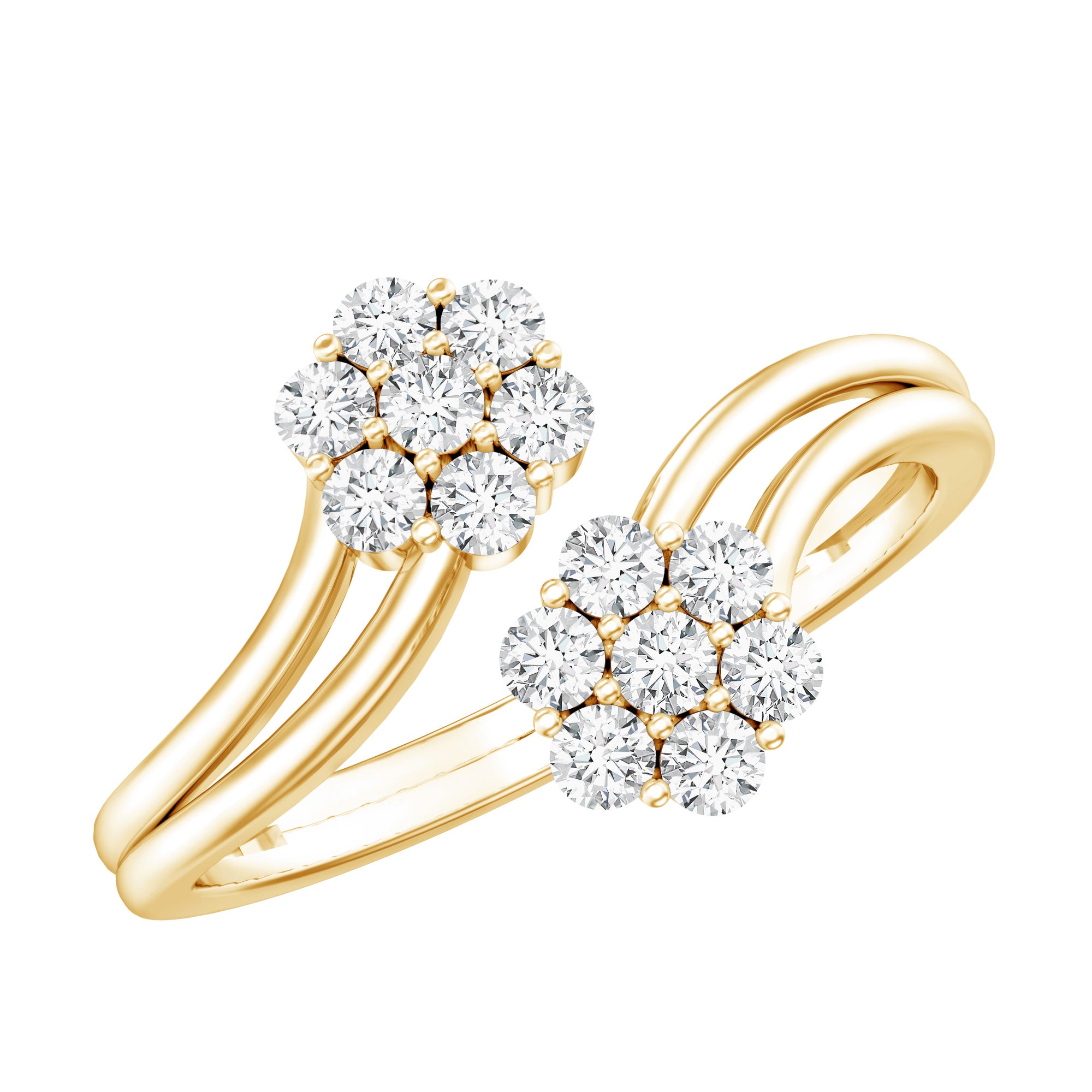 Rosec Jewels-Certified Lab Grown Diamond Flower Wrap Engagement Ring