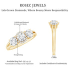 Certified Lab Grown Diamond Past Present Future Engagement Ring Lab - ( EF-VS ) - Rosec Jewels