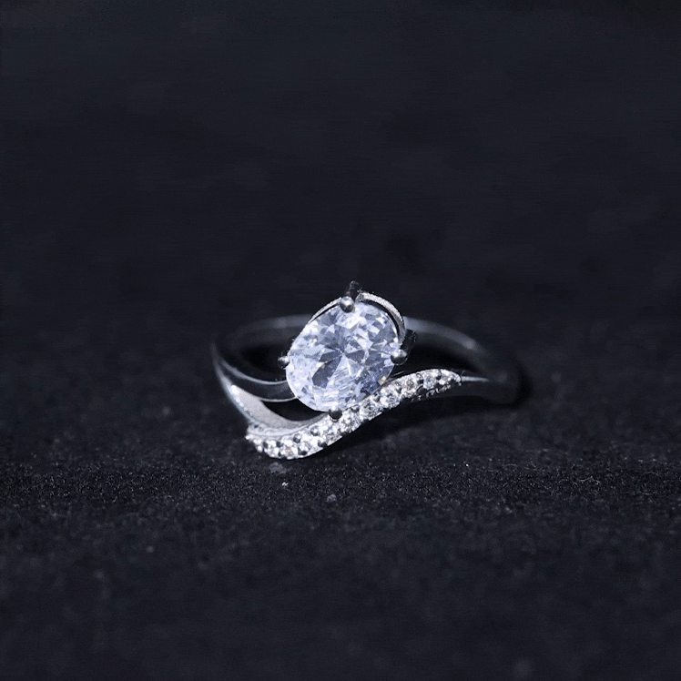 Certified Lab Grown Diamond 6X8 MM Oval Engagement Ring For Women Lab - ( EF-VS ) - Rosec Jewels