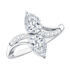 Certified Lab Grown Diamond 2 Stone Engagement Ring For Women Lab - ( EF-VS ) - Rosec Jewels