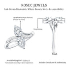 Certified Lab Grown Diamond 2 Stone Engagement Ring For Women Lab - ( EF-VS ) - Rosec Jewels