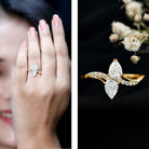 Certified Lab Grown Diamond 2 Stone Engagement Ring For Women Lab - ( EF-VS ) - Rosec Jewels