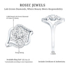 Certified Lab Grown Diamond Flower Statement Ring Lab - ( EF-VS ) - Rosec Jewels
