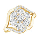 Certified Lab Grown Diamond Flower Statement Ring Lab - ( EF-VS ) - Rosec Jewels