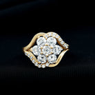 Certified Lab Grown Diamond Flower Statement Ring Lab - ( EF-VS ) - Rosec Jewels