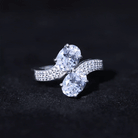 Certified Lab Grown Diamond Designer 2 Stone Engagement Ring Lab - ( EF-VS ) - Rosec Jewels