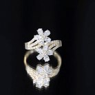 Certified Lab Grown Diamond Flower Engagement Ring For Women Lab - ( EF-VS ) - Rosec Jewels
