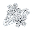 Certified Lab Grown Diamond Flower Engagement Ring For Women Lab - ( EF-VS ) - Rosec Jewels