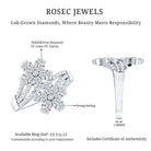 Certified Lab Grown Diamond Flower Engagement Ring For Women Lab - ( EF-VS ) - Rosec Jewels