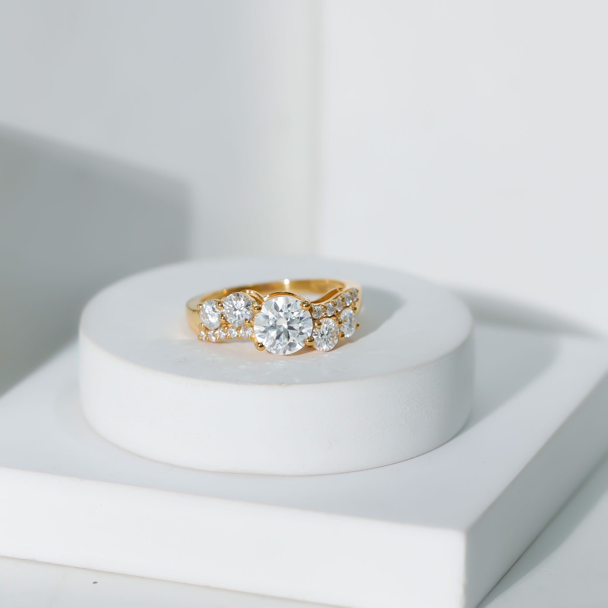 Rosec Jewels-Certified Lab 7 MM Round Diamond Designer Engagement Ring