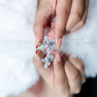 Certified Oval Lab Grown Diamond Designer Cocktail Ring Lab - ( EF-VS ) - Rosec Jewels