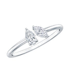 Certified Lab Grown Diamond Two Stone Promise Ring Lab - ( EF-VS ) - Rosec Jewels