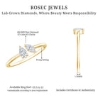 Certified Lab Grown Diamond Two Stone Promise Ring Lab - ( EF-VS ) - Rosec Jewels