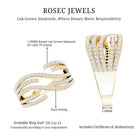 Certified Lab Grown Diamond Wide Wedding Band Lab - ( EF-VS ) - Rosec Jewels