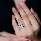 Certified Lab Grown Diamond Wide Wedding Band Ring Lab - ( EF-VS ) - Rosec Jewels