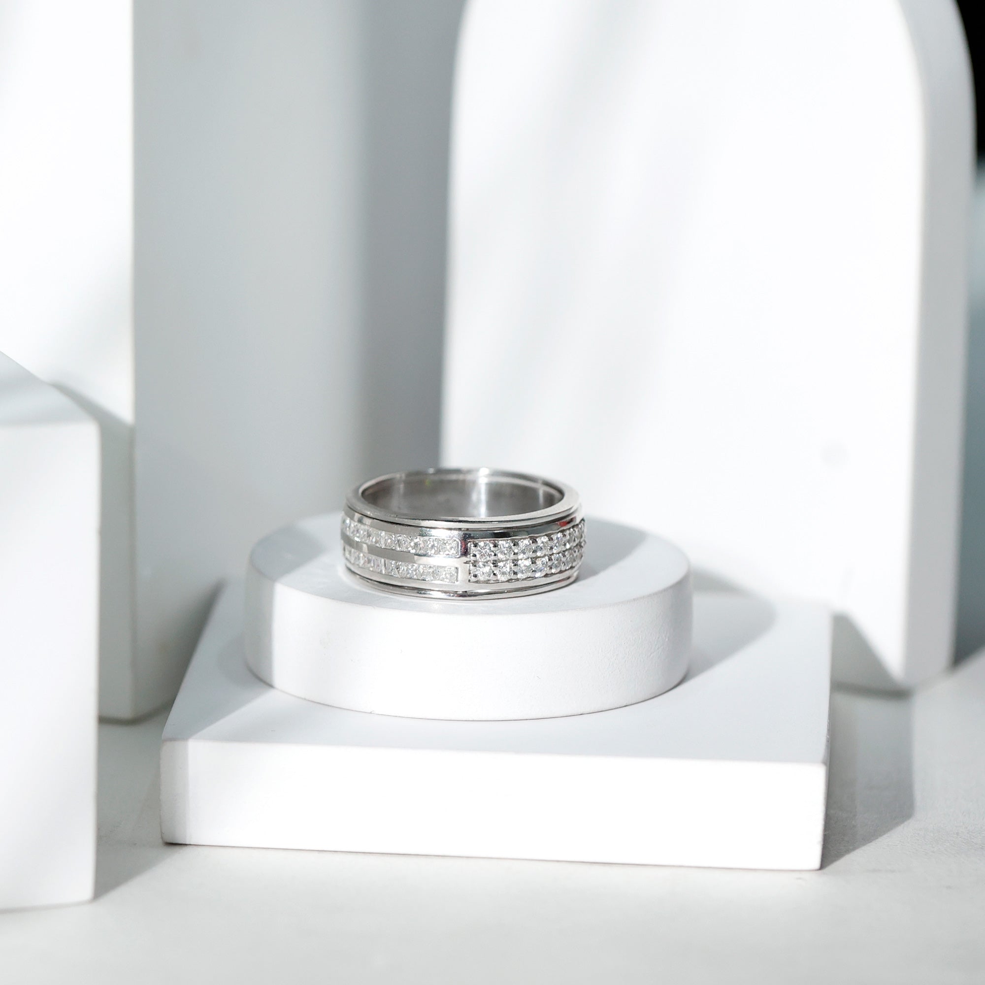 Certified Lab Grown Diamond Wide Wedding Band Ring Lab - ( EF-VS ) - Rosec Jewels