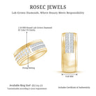 Certified Lab Grown Diamond Wide Wedding Band Ring Lab - ( EF-VS ) - Rosec Jewels