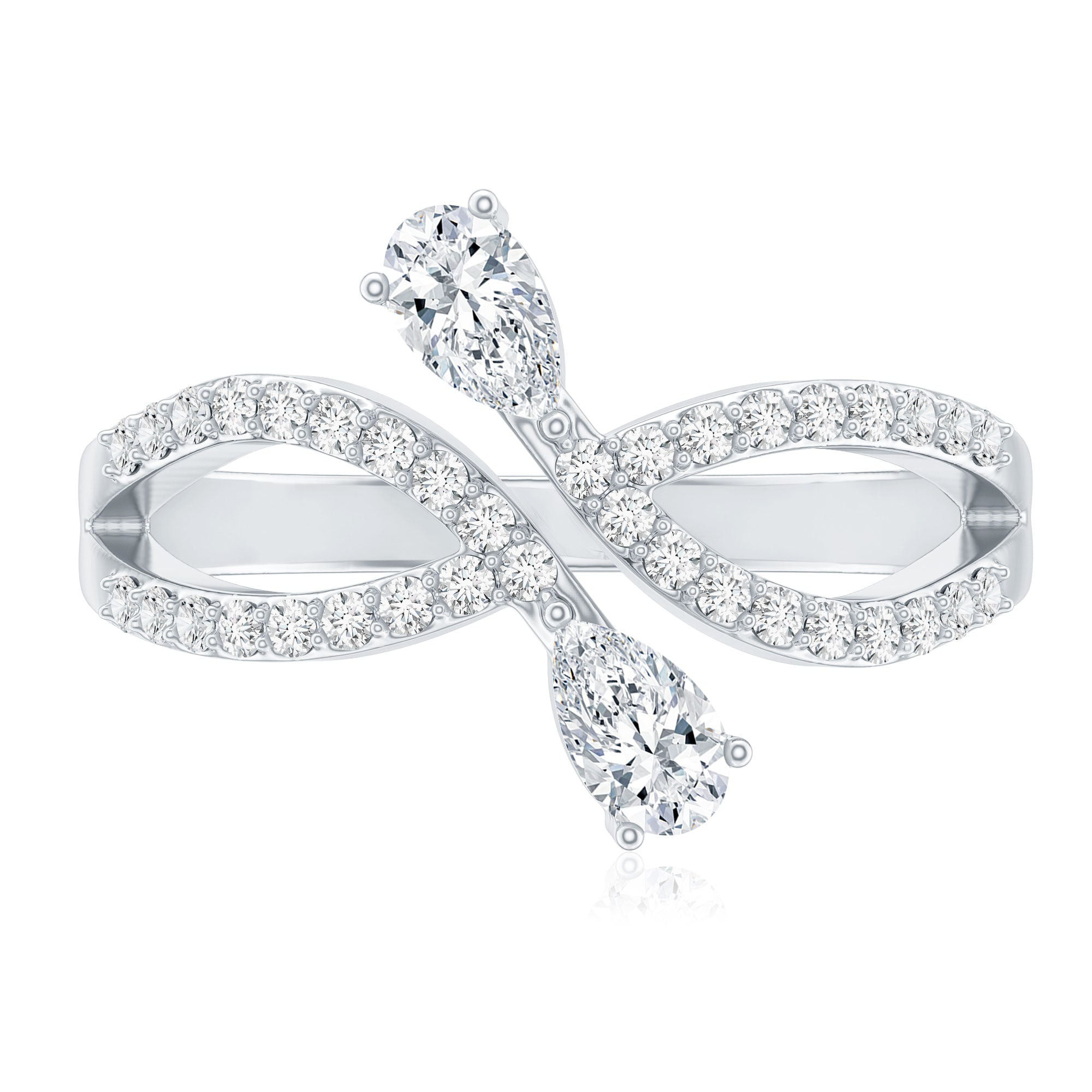 Certified Lab Grown Diamond 2 Stone Infinity Wedding Band Lab - ( EF-VS ) - Rosec Jewels