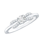 Certified Lab Grown Diamond Minimalist Promise Ring For Women Lab - ( EF-VS ) - Rosec Jewels