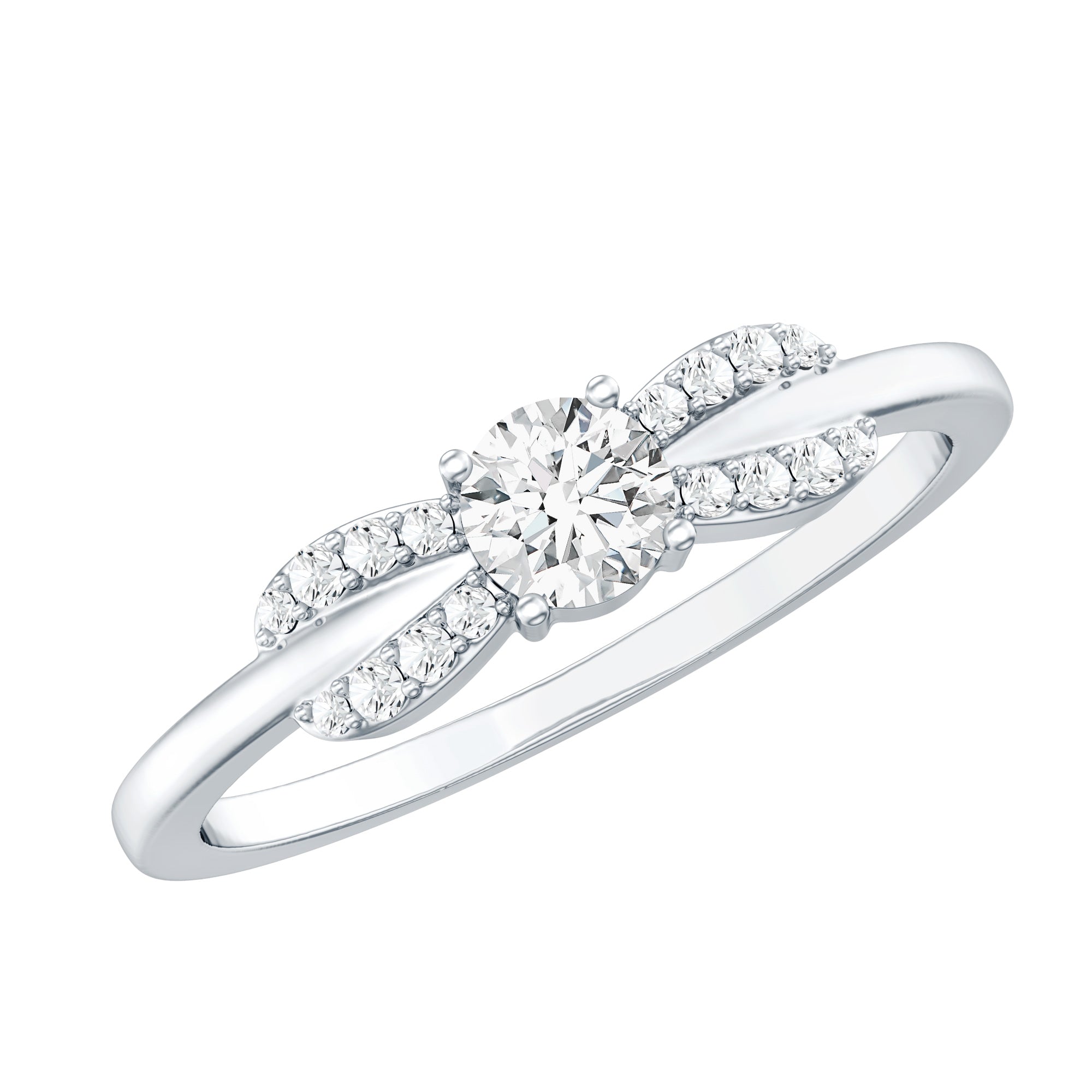 Certified Lab Grown Diamond Minimalist Promise Ring For Women Lab - ( EF-VS ) - Rosec Jewels